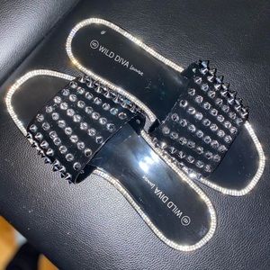 Black Spiked Sandals